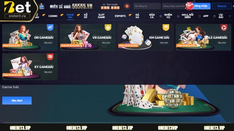 Truy cập Onebet để tận hưởng những tựa game bài đỉnh cao